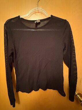 Sheer striped H&M long sleeve size XL